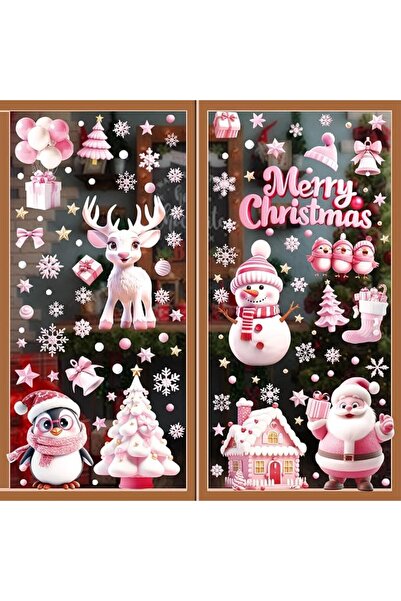 GENERAL Dayker 73PCS Merry Christmas Window Clings, Gingerbread Man Window St...