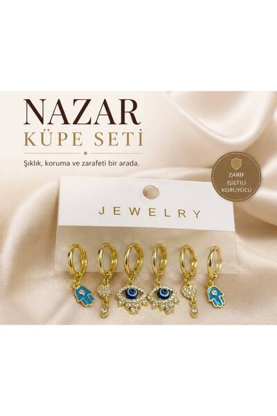 Shiny.accessories59 6'lı Nazar Küpe Seti