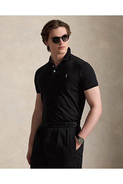 Ralph Lauren Blue Special Cut Pony Embroidered Iconic Mesh Polo Shirt