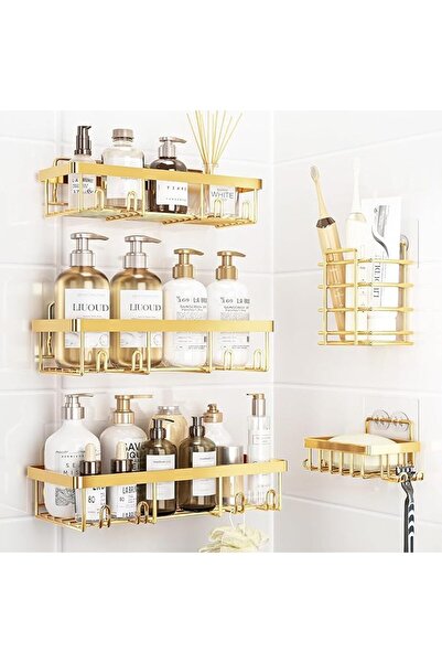 Telfun 5 Pack Shower Caddy Organizer Rack Shelf for Inside Shower, Adhesive B...