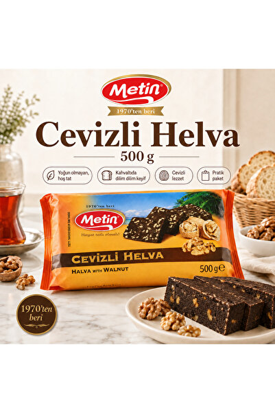 METIN Cevizli Helva 500 g – Cevizli Lezzetiyle Kahvaltıdan Çay Saatine Gelene...