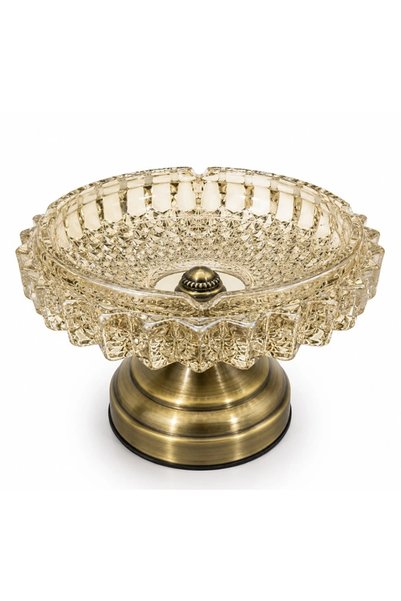 Generic Brand Glass Ashtray with Metal Legs Alk5619