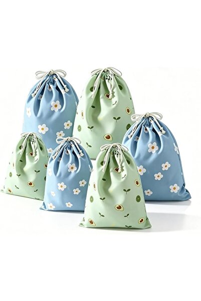 Duomama 6 Pack Reusable Drawstring Storage Pouches, Breathable Organizer Bags...