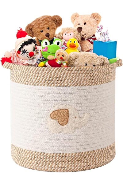 KASTWAVE Large Storage Box for Toy Storage Baskets, Woven Cotton Rope Storage...