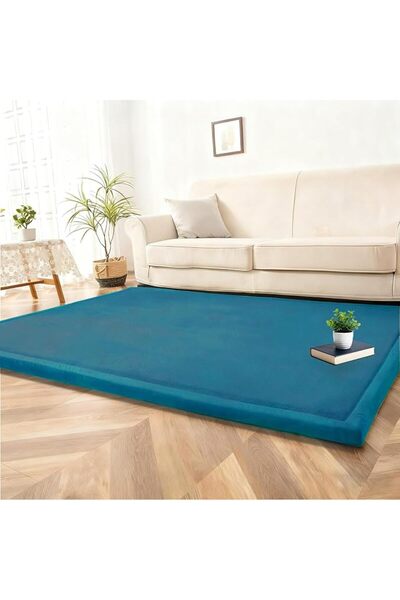 GENERAL Large Coral Velvet Play Mat Foam Padded Playmats 2CM Washable Non-Sli...