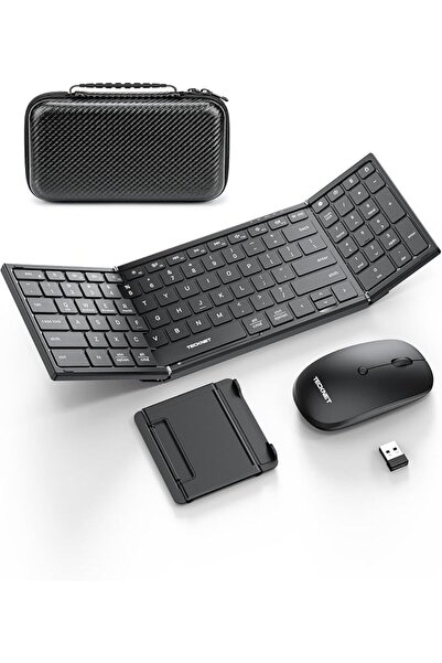 TECKNET مجموعة لوحة مفاتيح وماوس لاسلكية صغيرة، لوحة مفاتيح USB لاسلكية 2.4 ج...