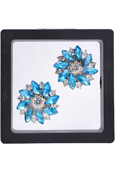 GENERAL Pack of 2 Rhinestone Cufflinks, Floral Shirt Button Covers, Elegant B...
