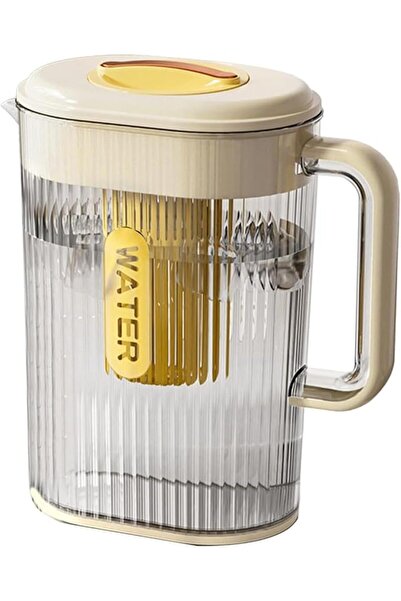 TERRIFI Water Pitcher with Lid and Filter, 2L Heat Resistant Plastic Beverage...