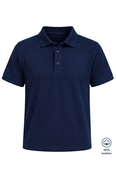Plus Scorpion Men's Navy Polo Shirt , %100 Cotton Pique Breathable and Comfor...