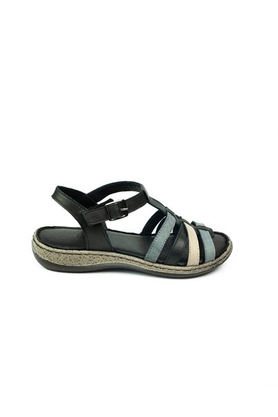 NOBLE 1750 Black Leather Women's Sandals