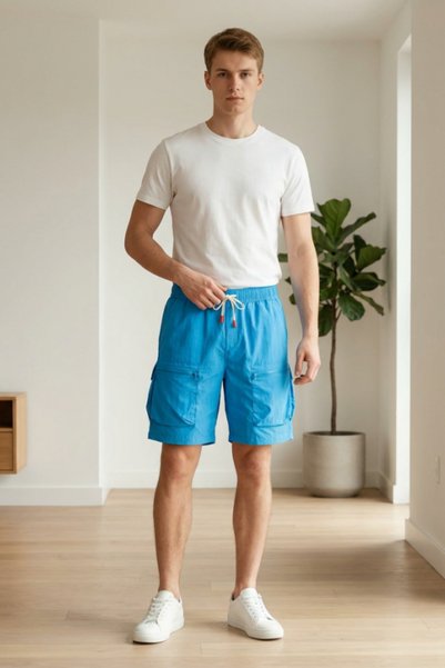 OEM Pantaloni scurti barbati casual cu snur si buzunare, 25916