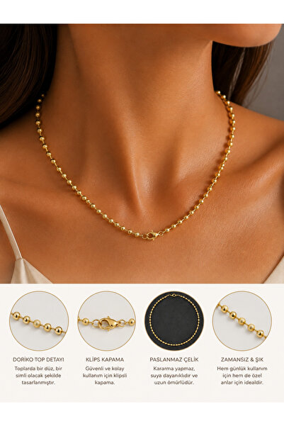 XUPING JEWELRY 14 K altın kaplama çelik dorika kolye
