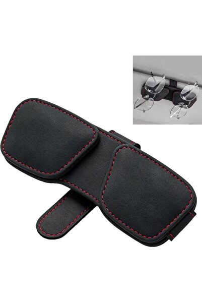 STARSTAR Car sun visor holder – Black – For sunglasses/glasses/cards – 1 piece