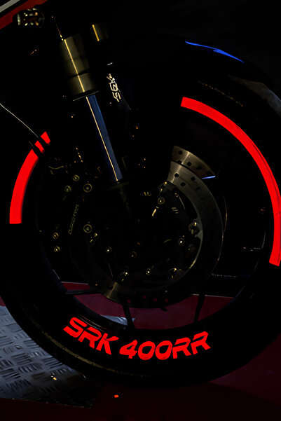 Banxtre شريط نصف دائري عاكس للضوء + علامة SRK 400RR لـ RKS وQJ Motor SRK 400