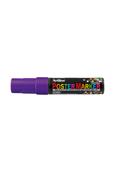 artline Poster Marker, Plastic Body, Beveled Tip 12Mm - Purple, 12 mm