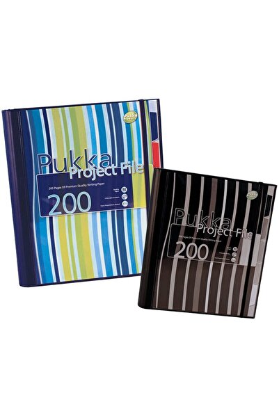 PUKKA PAD Project File A4 (Caiet Mecanic Cu Buzunar), 100 File 80G/Mp, 4 Inel...