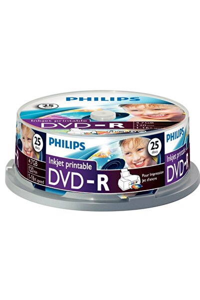 Philips Dvd-R 4.7Gb (25 Buc. Spindle, 16X), Printabil, medii stocare