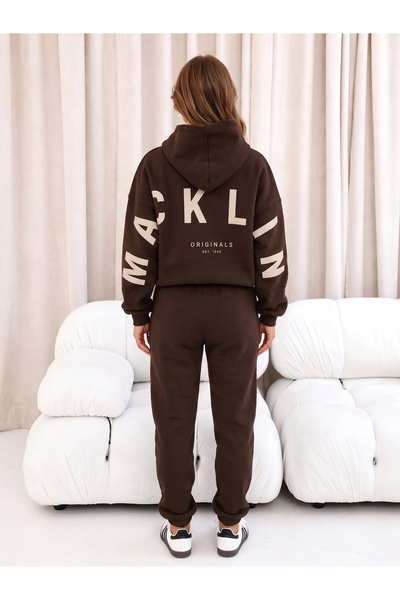 macklin Unisex Women's and Men's Back Printed Oversize 3 Thread Hooded Tracks...
