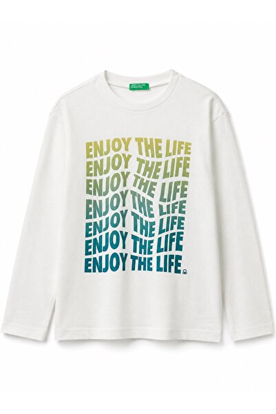United Colors of Benetton Benetton boys' college print crew neck long sleeve ...