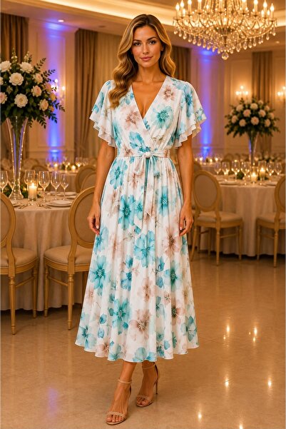 Fashimo Rochie midi cu cordon si decolteu in V cod ES11512