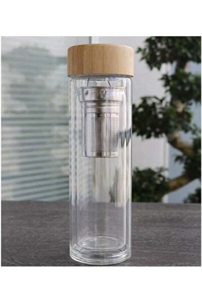 Generic Double Wall Vacuum Insulated Glass Tea Water Bottle with Stainless St...