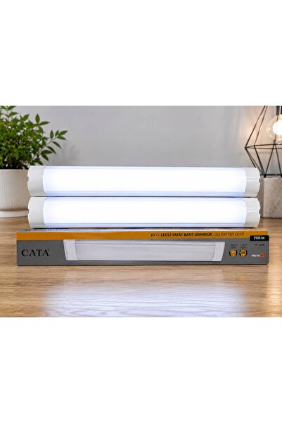 Cata 20 W Ledli Yatay Bant Armatür 60CM Beyaz ikili paket