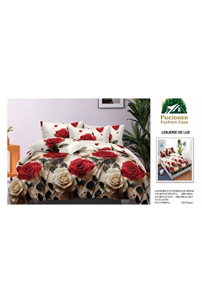 Pucioasa Set de lenjerie de pat , 4 piese, cearșaf elastic