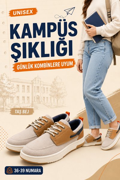 Ayakkabı Deryası Unisex Youth Casual Sneaker Lace-Up Textile Sports Shoes 36-39
