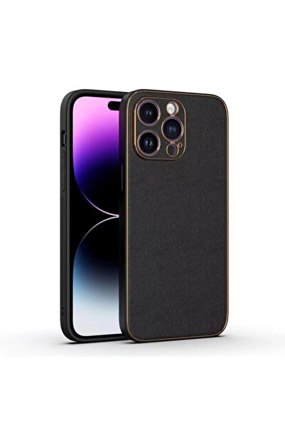 Yolo Husă pentru iPhone 12 Pro, Piele, Margine TPU, Negru