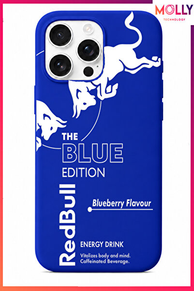 Molly iPhone 16 PRO İçin Saks Mavisi Redbull The Blue Edition Desenli İçi Kad...