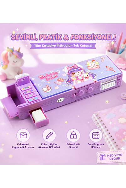 AYVİ STORE Şifreli Kalem Kutusu Çok Fonksiyonlu Kalemlik Sanrio