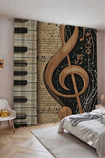 Elmas Dizayn Custom Design Brand Organic Cotton Double Wing Background Curtai...