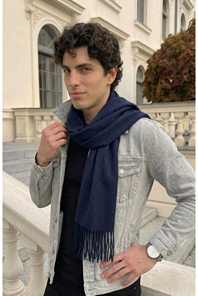 LAGRANZE Soft Warmth Classic Tasseled Men's Scarf