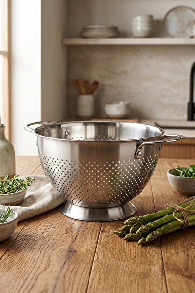 Kitchen Life Gastro Stainless Steel 34cm Strainer with Handle Vegetable Fruit...