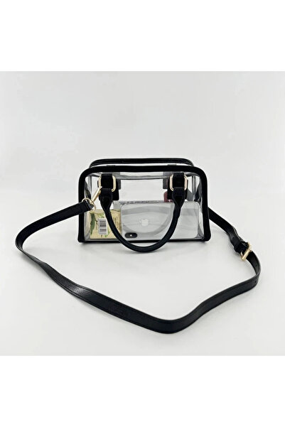 mucize Transparent Pvc Gel Bag with Black Edges – Top Handle Shoulder Bag