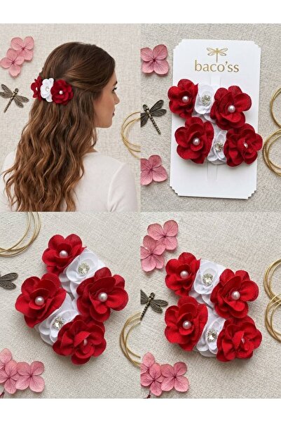 MA REINE Flowered 2-Piece Alligator Clip with Crocodile Clasp (Bc-1307)
