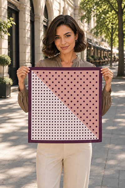 nehir eşarp Double Sided Polka Dot Pattern Scarf Bandana 50X50 cm