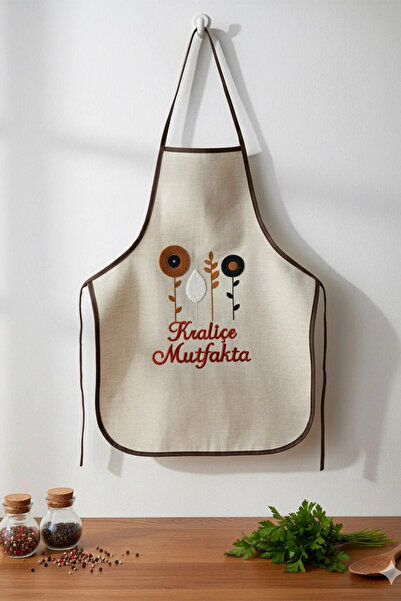 Villadia Home Textile Mutfak Önlüğü Nakış Punch İşlemeli Yemek Pişirme Önlüğü...