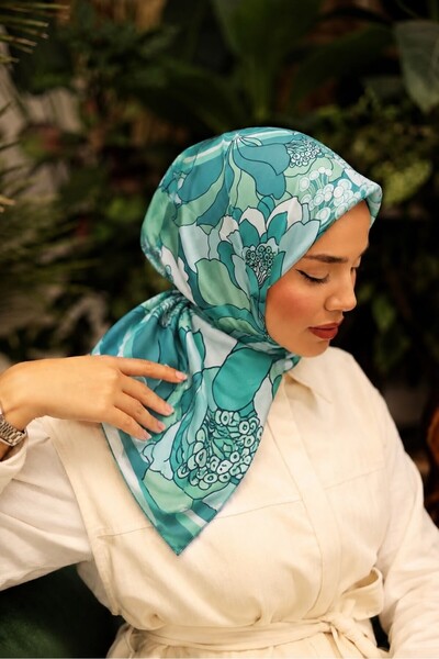 FENZA SCARF Serein 20% Βαμβάκι 80% Βισκόζη Κασκόλ ΠΡΑΣΙΝΟ 90x90