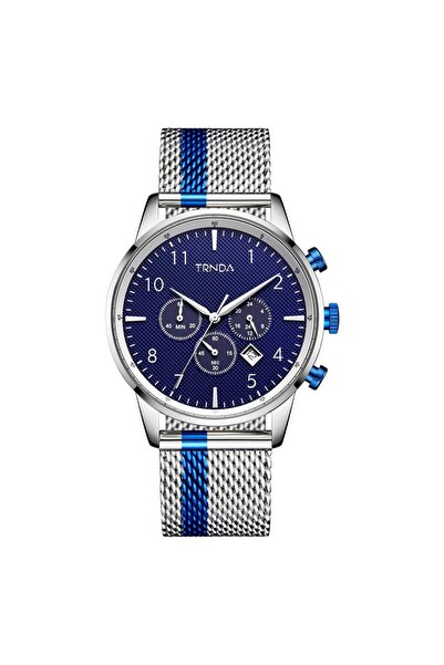TRNDA Men's Stainless Steel Watch, Dark Blue Dial | Trn-Ss43mb