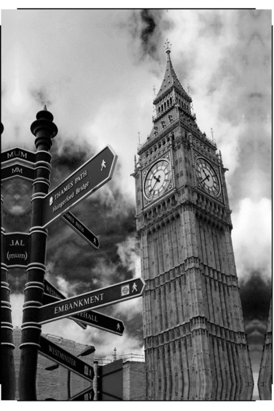 Fratelli Home Πίνακας σε Καμβά Ασπρόμαυρο Big Ben SESO-084-F 60×90