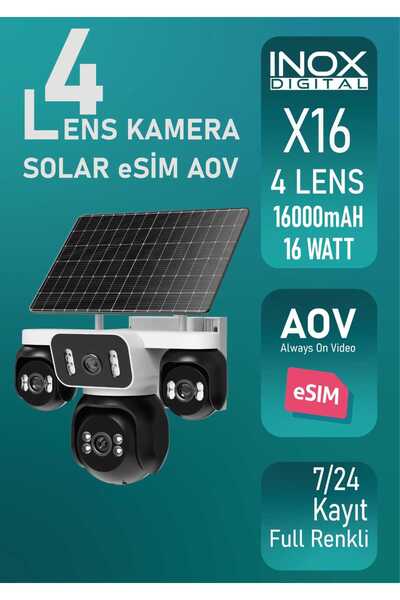İNOX X16 4 KAMERALI 4 G SOLAR PANELLİ KAMERA