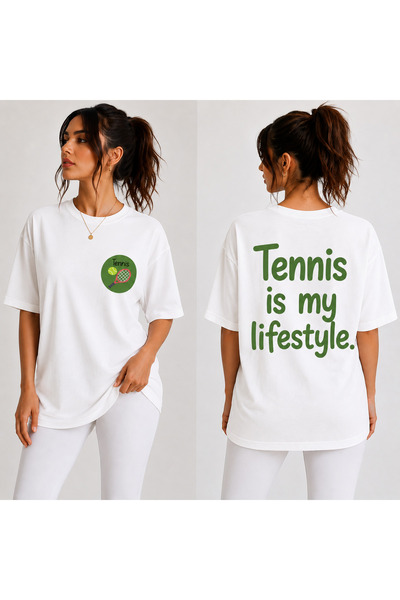 VODEXA Μπλουζάκι Unisex Oversize με στάμπα τένις, 100% βαμβάκι, με θέμα το τέ...