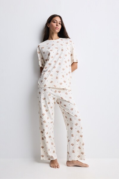 LEFTIES Baskılı pijama takımı