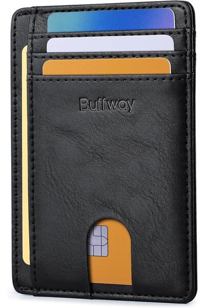 Buffway Mens RFID Blocking Slim Bifold Wallet Minimalist Leather Small Wallet...