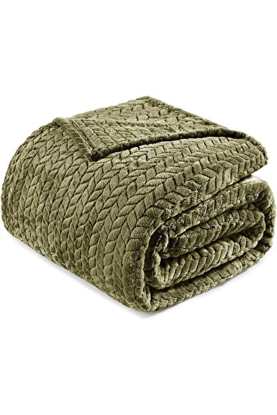 Exclusivo Mezcla Celadon Fleece Throw Blanket for Couch and Bed, 50x70 Inches...