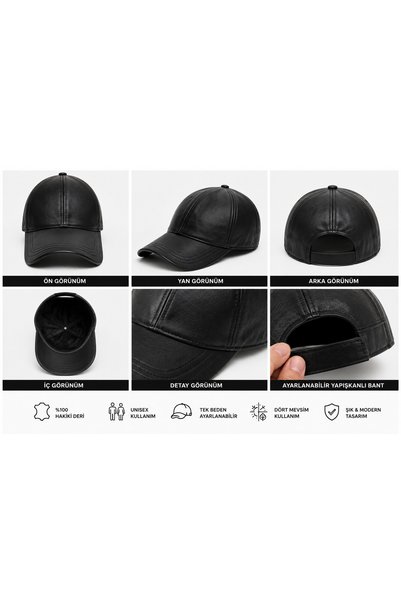 Generic Brand قبعة من الجلد الطبيعي