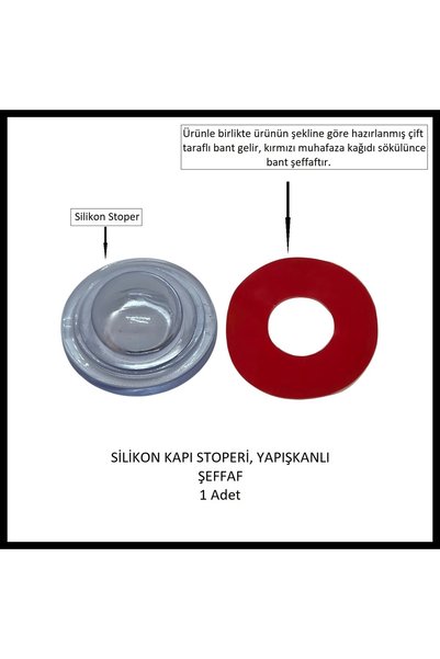 Adilon Silikon Stoper, Tampon, Kapı, Kapı Kolu, Pencere, Dolap, Yapışkanlı (1 Adet)