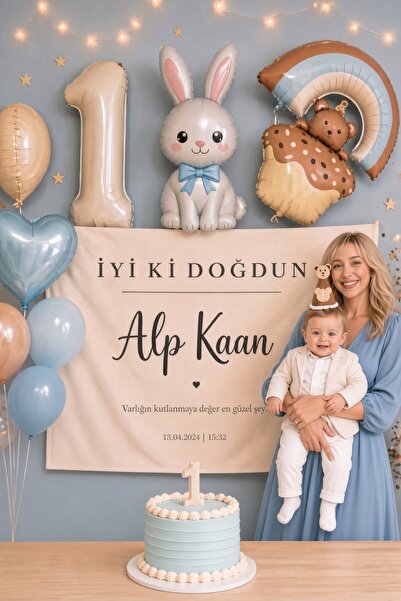 elicara Kişiye Özel Yaş Doğum Günü Afişi İyi Ki Doğdun Duvar Örtüsü Pankartı