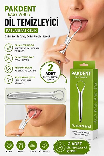 Paslanmaz Çelik Dil Temizleyici 2 Adet – Ağız ve Dil Bakımı